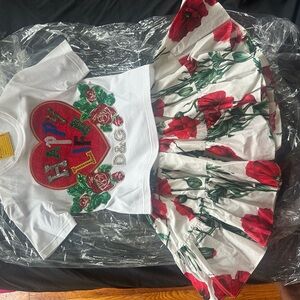 D&G Kids Heart and Floral Dress Set